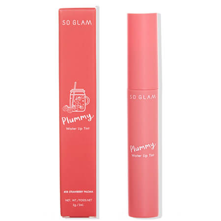 So Glam Plummy Water Lip Tint #08 Strawberry Paloma 3 g ลิปทินต์อิ่มน้ำ เนื้อเบาอัลตร้า ซอฟท์ เนื้อเนียน เกลี่ยง่าย สีชัด ติดทนนาน